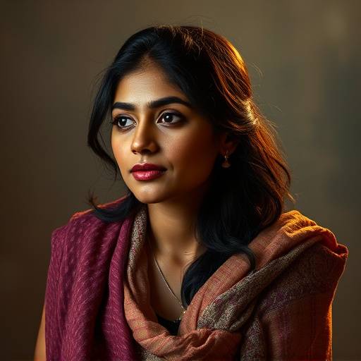 Portrait of Anya Sharma, the lead screenwriting instructor, looking thoughtful and inspiring.